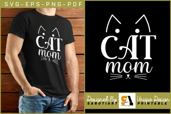 Cat Mom Svg T-shirt Design for Printable Review